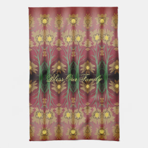 A Fancy Rose And Yellow Tea-Towel Kitchen Towel