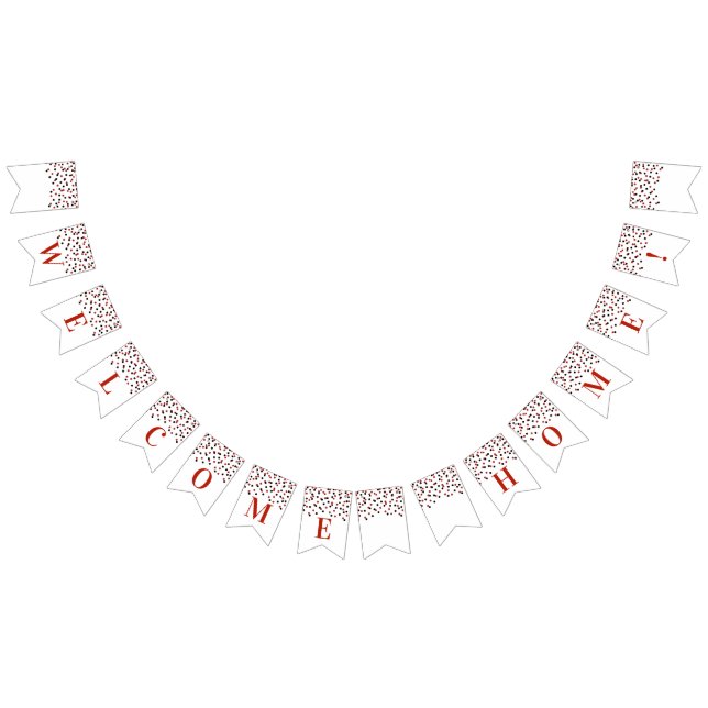 À Fanions Accueil Bienvenue Bannière Rouge Noir Confetti (Tout)