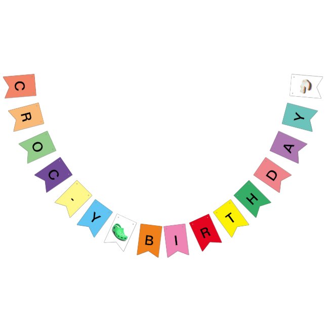 À Fanions Bannière d'anniversaire Croc-y (Tout)