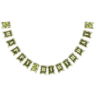 À Fanions Bannière d'anniversaire joyeuse en Camo Vert