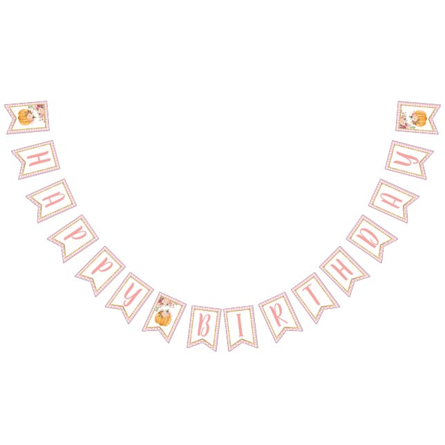 À Fanions Bannière d'anniversaire joyeuse pour les Citrouill (Tout)