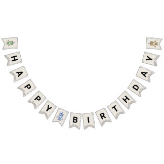 À Fanions Bannière d'anniversaire Robot and Gears