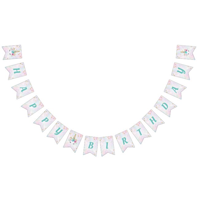 À Fanions Bannière d'anniversaire Unicorn (Tout)