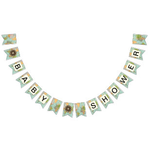 À Fanions Bannière de baby shower - thème multicolore de