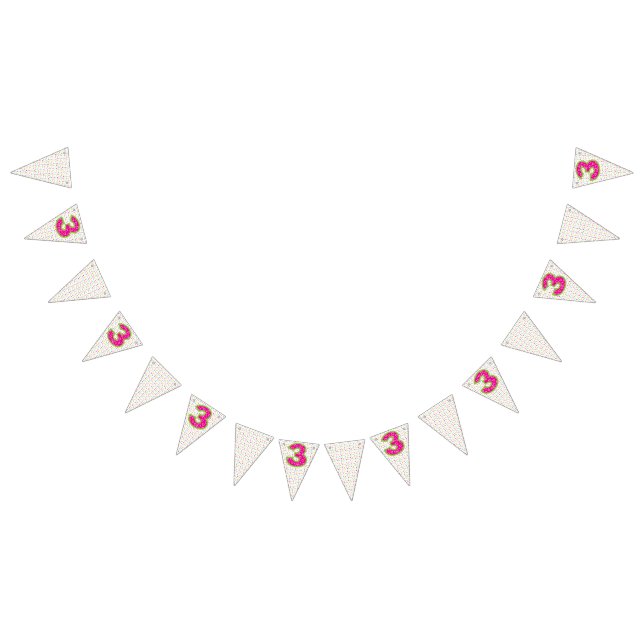 À Fanions Bannière de Bunting Party/3e anniversaire (Tout)