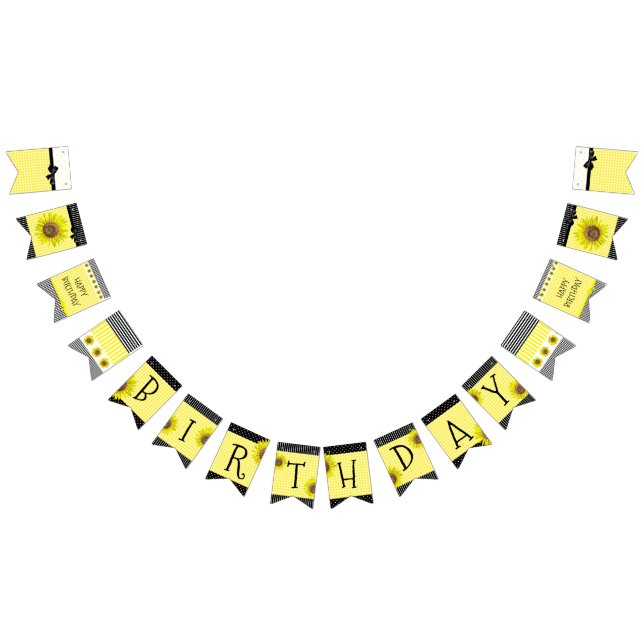 À Fanions Bannière de la fête d'anniversaire du tournesol pe (Tout)