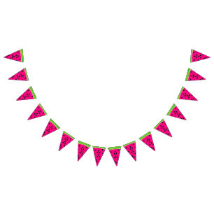À Fanions Bannière de rasage de pastèque Couleur vert rose
