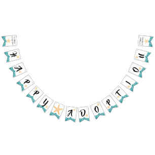 À Fanions Bannière heureuse de partie d'adoption d'histoire