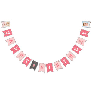 À Fanions Bannière Joyeux 1er Anniversaire Sparkler Crème Gl