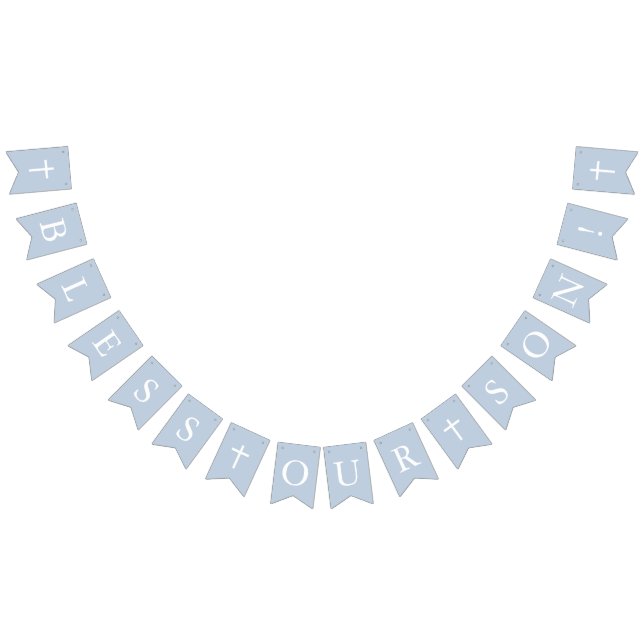 À Fanions Blue Bless Our Son Bannière Baptism Baptism Baptis (Tout)