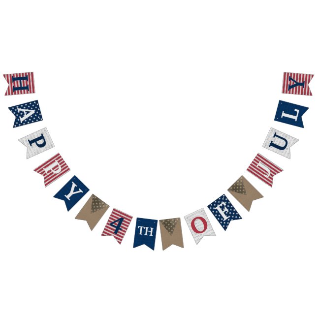 À Fanions Bonne bannière de 4 juillet Bunting (Tout)
