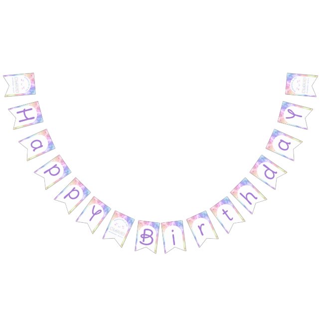 À Fanions Cloud Neuf Bannière d'anniversaire joyeuse - Aquar (Tout)