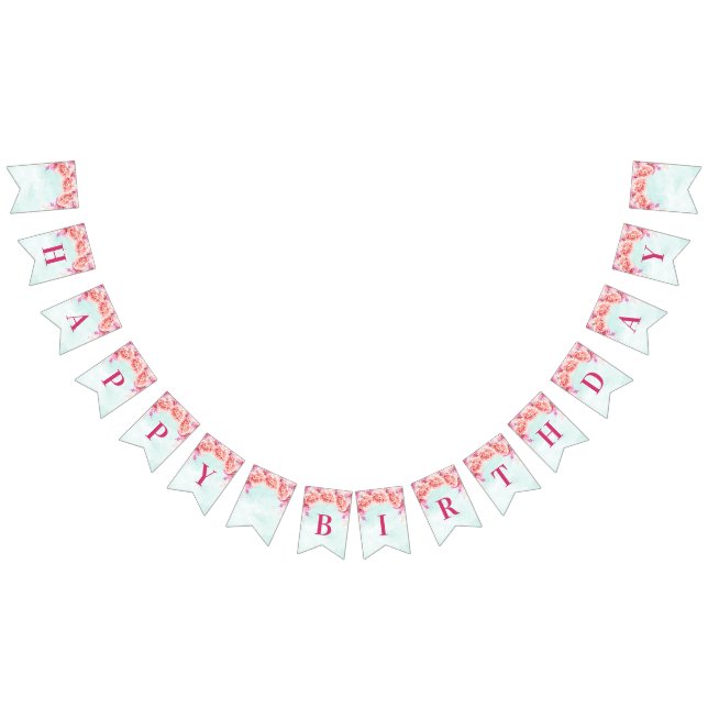 À Fanions Fleurs bleues d'aquarelle de bannière de joyeux (Tout)