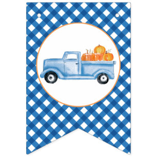 À Fanions Petite camionnette bleu Citrouille bannière de pre