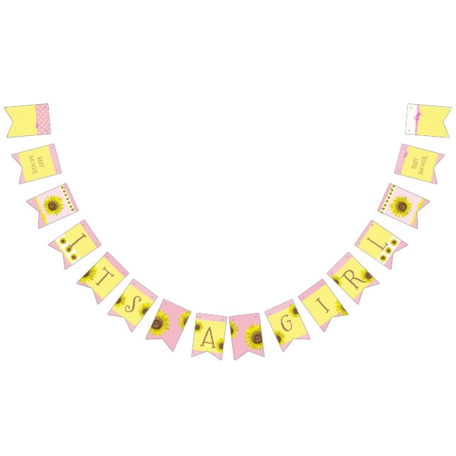 À Fanions Son une bannière de baby shower de tournesol de (Tout)