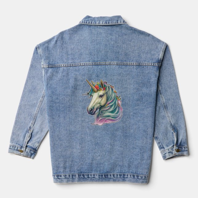 A Fantastical Unicorn!  Denim Jacket (Back)