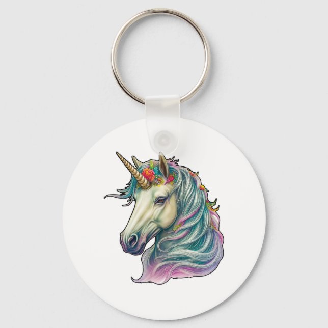 A Fantastical Unicorn!  Keychain (Front)