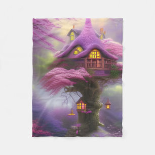 A fantasy AI generated fairy house Fleece Blanket
