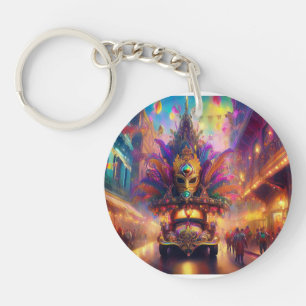 A Fantasy Look At A Mardi Gras Parade Keychain