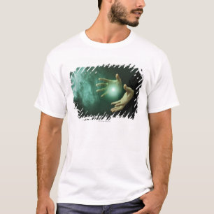 A fantasy wizard making magic with his hands. T-Shirt