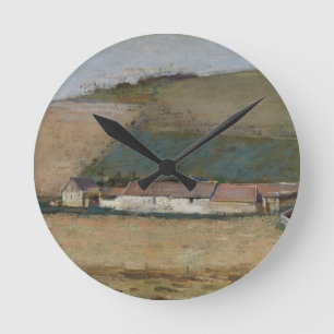 A Farm Among Hills, Giverny, c.1887 Round Clock