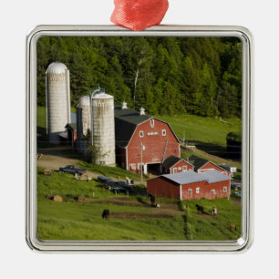A farm in Barnet Centre, Vermont. Connecticut Metal Ornament