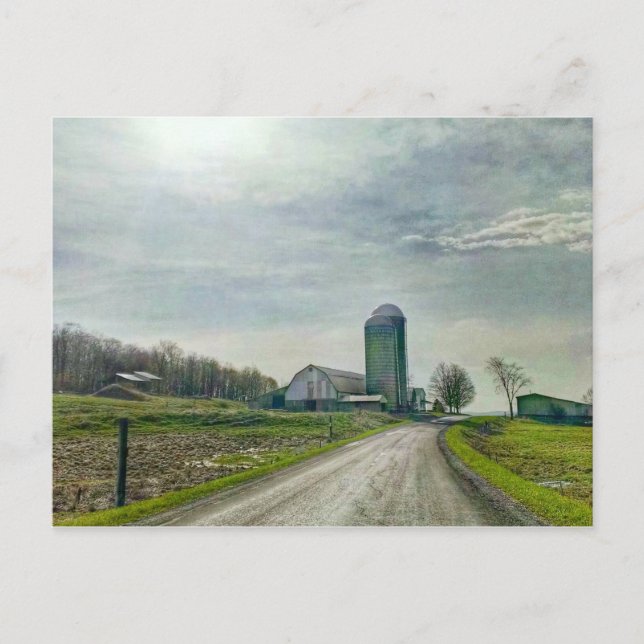 a farm in the Finger Lakes of Upstate New York Postcard (Front)