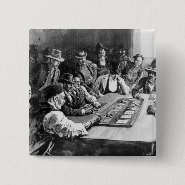 A Faro Game at El Paso 2 Inch Square Button (Front)