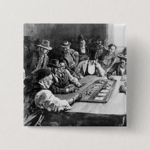 A Faro Game at El Paso 2 Inch Square Button