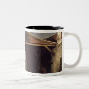 A Farrier shoeing a Horse Two-Tone Coffee Mug