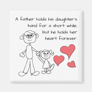 A Father Holds His Daughter's Hand Magnet
