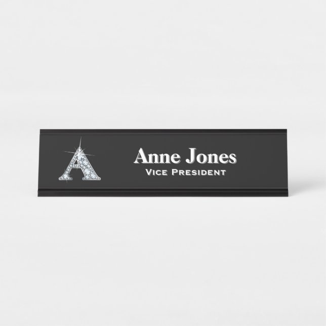 A Faux Diamond Desk Nameplate (Front)