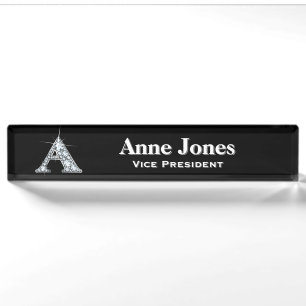 A Faux Diamond Desk Nameplate