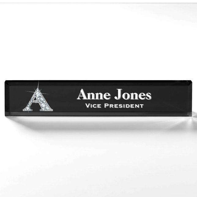 A Faux Diamond Desk Nameplate (Front)