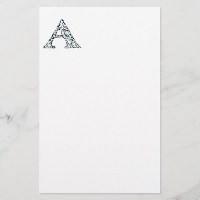 A Faux-"Diamond" Monogram Stationery (Front)