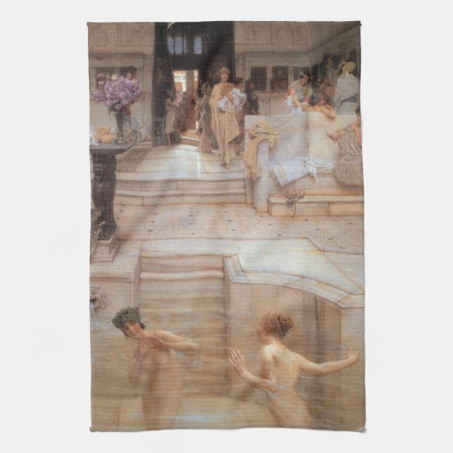A Favourite Custom by Sir Lawrence Alma-Tadema Kitchen Towel (Vertical)