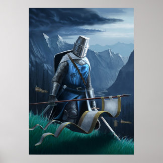 A fearless knight marches on. poster