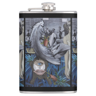 "A Feather and a Scale" Vinyl Wrapped Flask