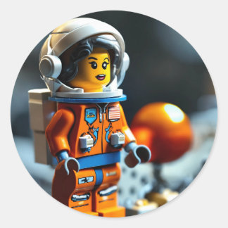 A female astronaut classic round sticker
