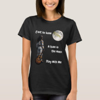 a female astronaut on the moon with a guitar