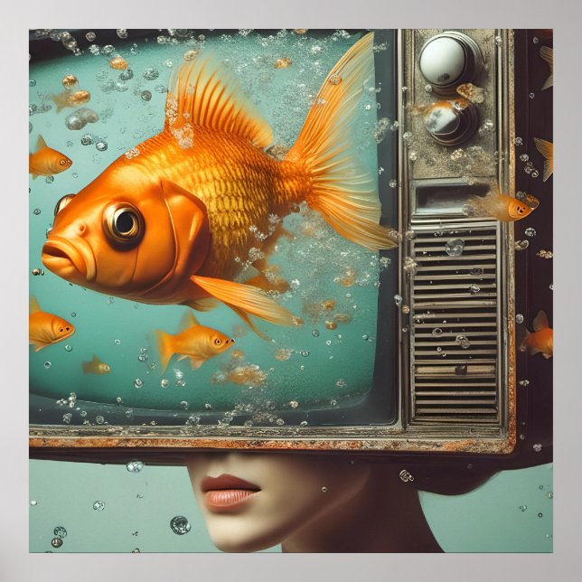 A female goldfish TV Head Retro All Occasion Poster (Front)