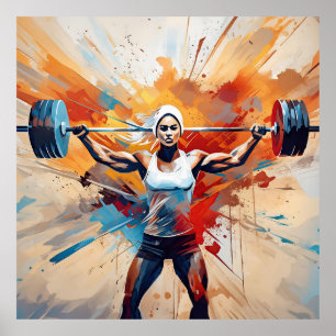 A female weightlifter. poster