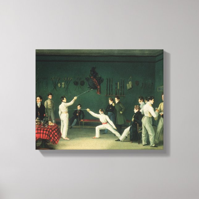 A Fencing Scene, 1827 Canvas Print (Front)