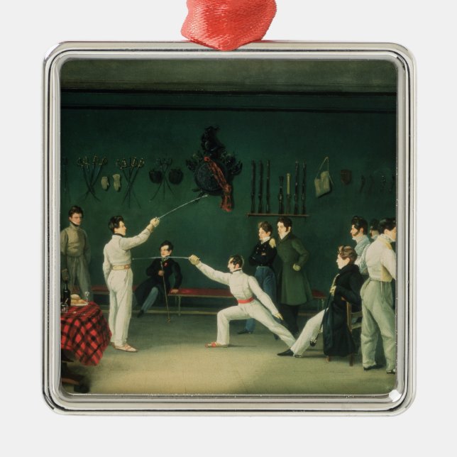 A Fencing Scene, 1827 Metal Ornament (Front)