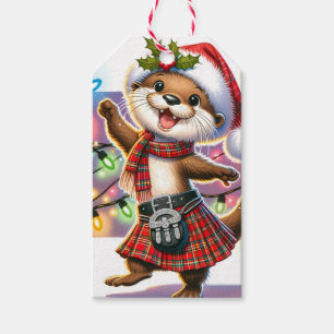 A Festive Scottish Christmas Otter Gift Tags