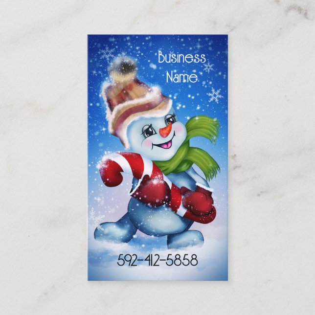 A festive snowman     business card (Front)