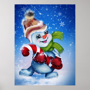 A festive snowman           poster