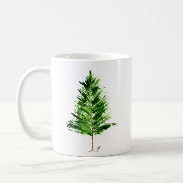 À feuillage persistant Holiday Café Mug Blanc (Gauche)