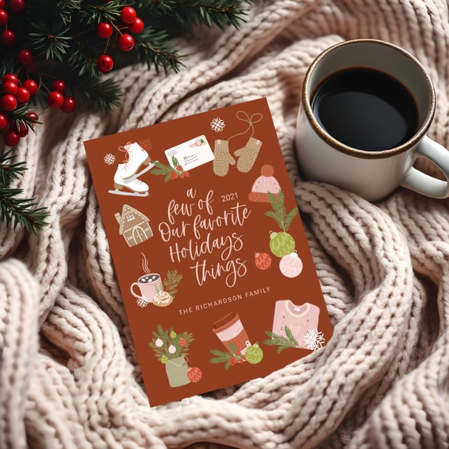 A Few of Our Favourite Christmas Thing Terracotta Holiday Card (A Few of Our Favourite Christmas Thing Terracotta Holiday Card)
