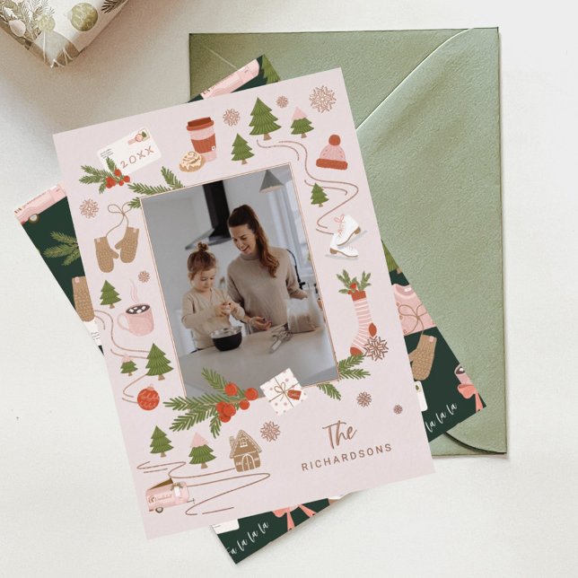 A Few of Our Favourite Christmas Things Fun Photo  Foil Holiday Card (Creator Uploaded)